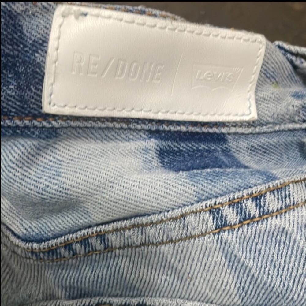 Re/done Straight Leg Jeans 70s Button Fly Recycled Denim Size 26‎ 27x30.5 Retro - Picture 10 of 12